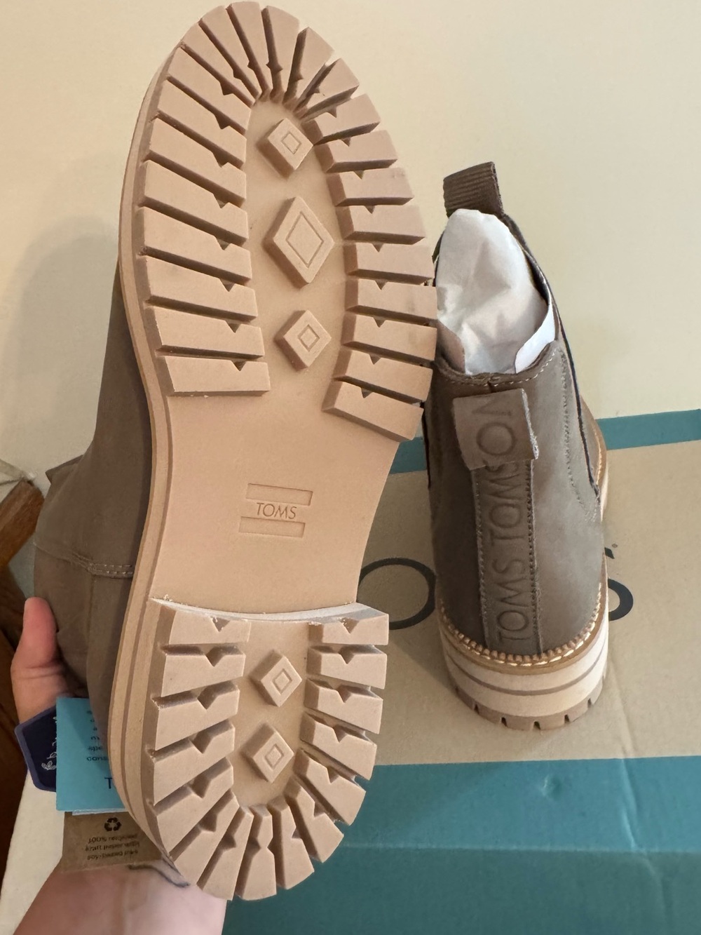 TOMS Women's Taupe Grey Dakota Lug Boots - Picture 3 of 4